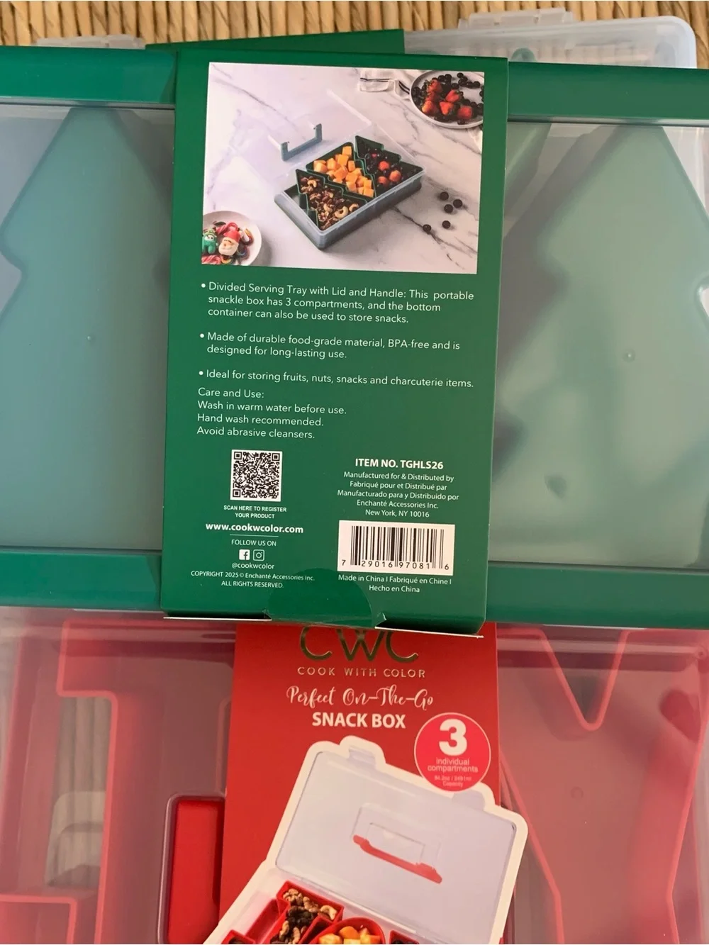 Cook with Color on the go portable holiday themed snack box